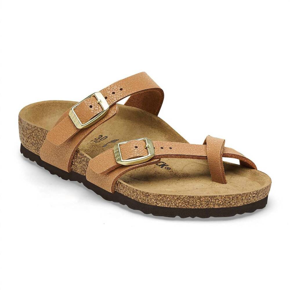 NEW BIRKENSTOCK kids mayari strap sandals in grained pecan